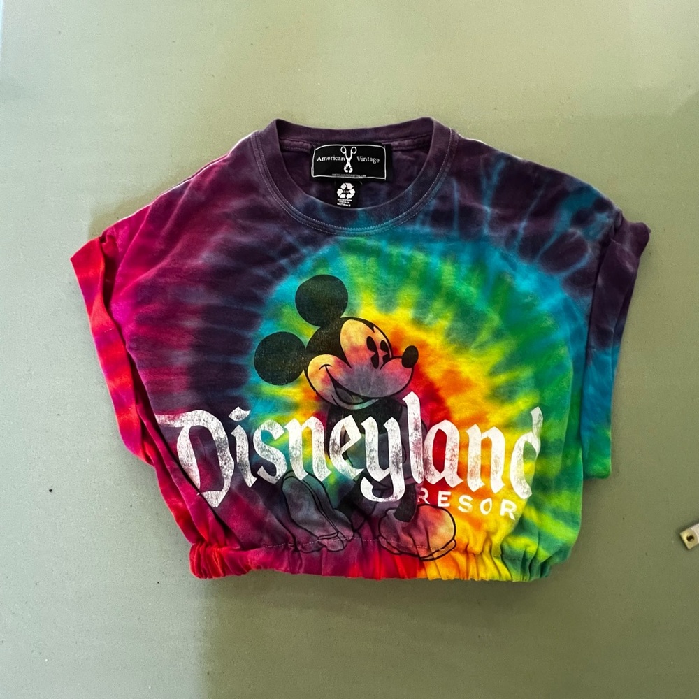 American Vintage upcycled cropped Disneyland T-shirt. Size S/M. Cotton. So cute!